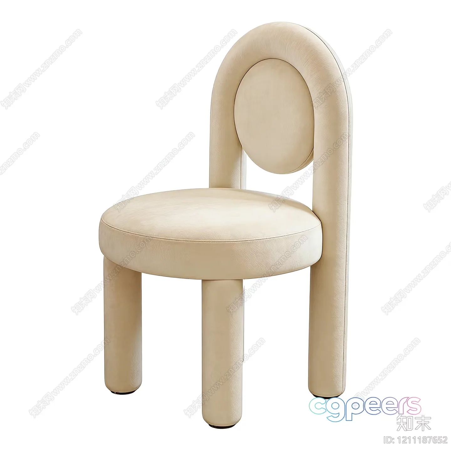 A Beige Chair 3D Model – 2119 – VRAY Render
