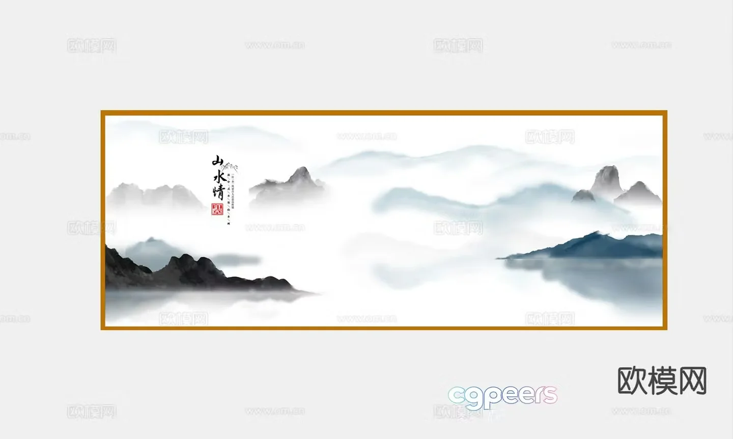 Chinese decorative painting hanging painting 3d model