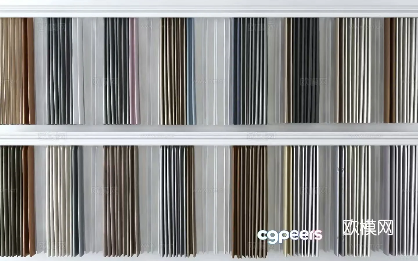 Plain curtain screen gauze curtain 3d model
