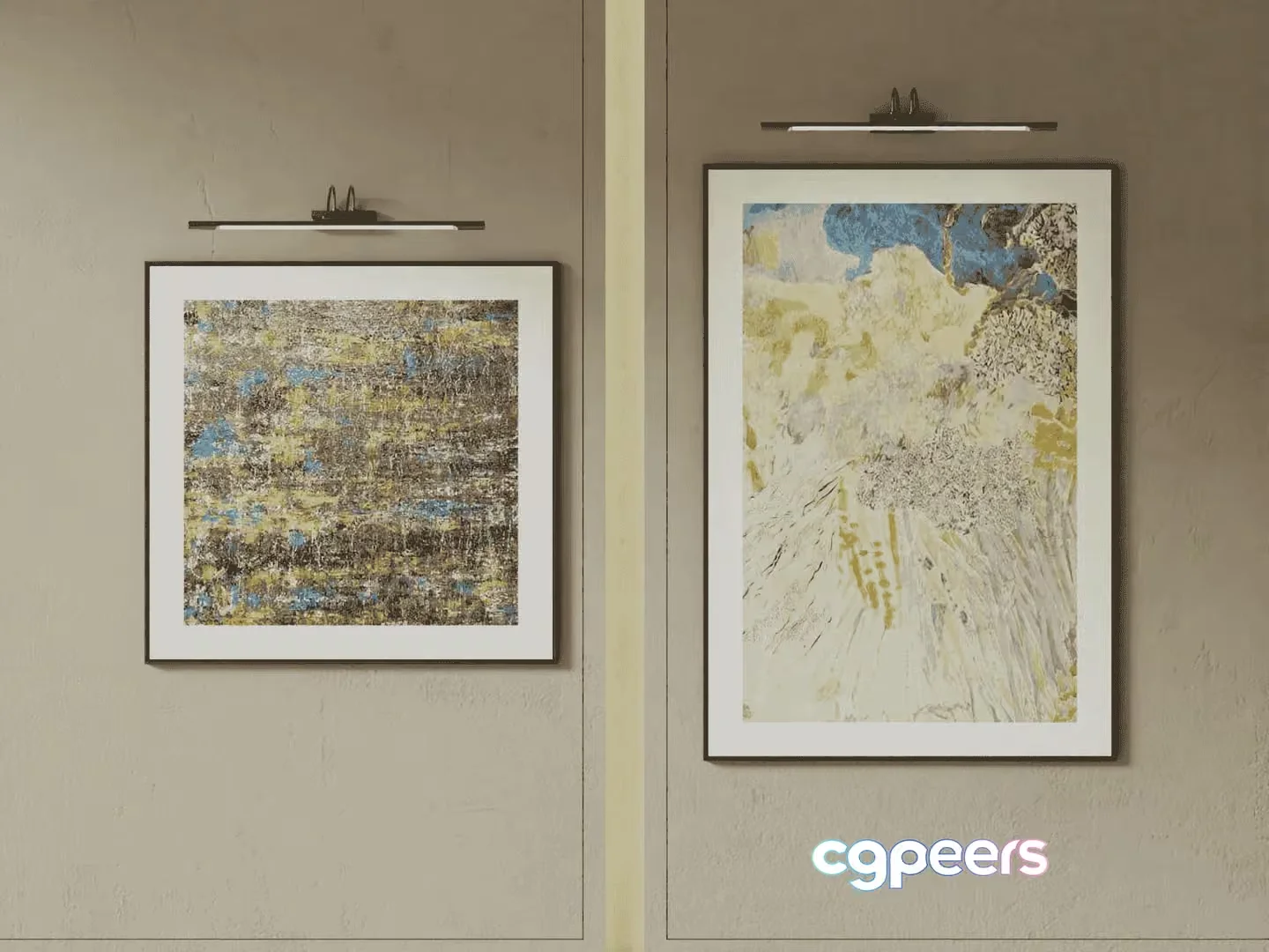 Two Abstract Art Pieces 3D Model – 14124 – VRAY Render