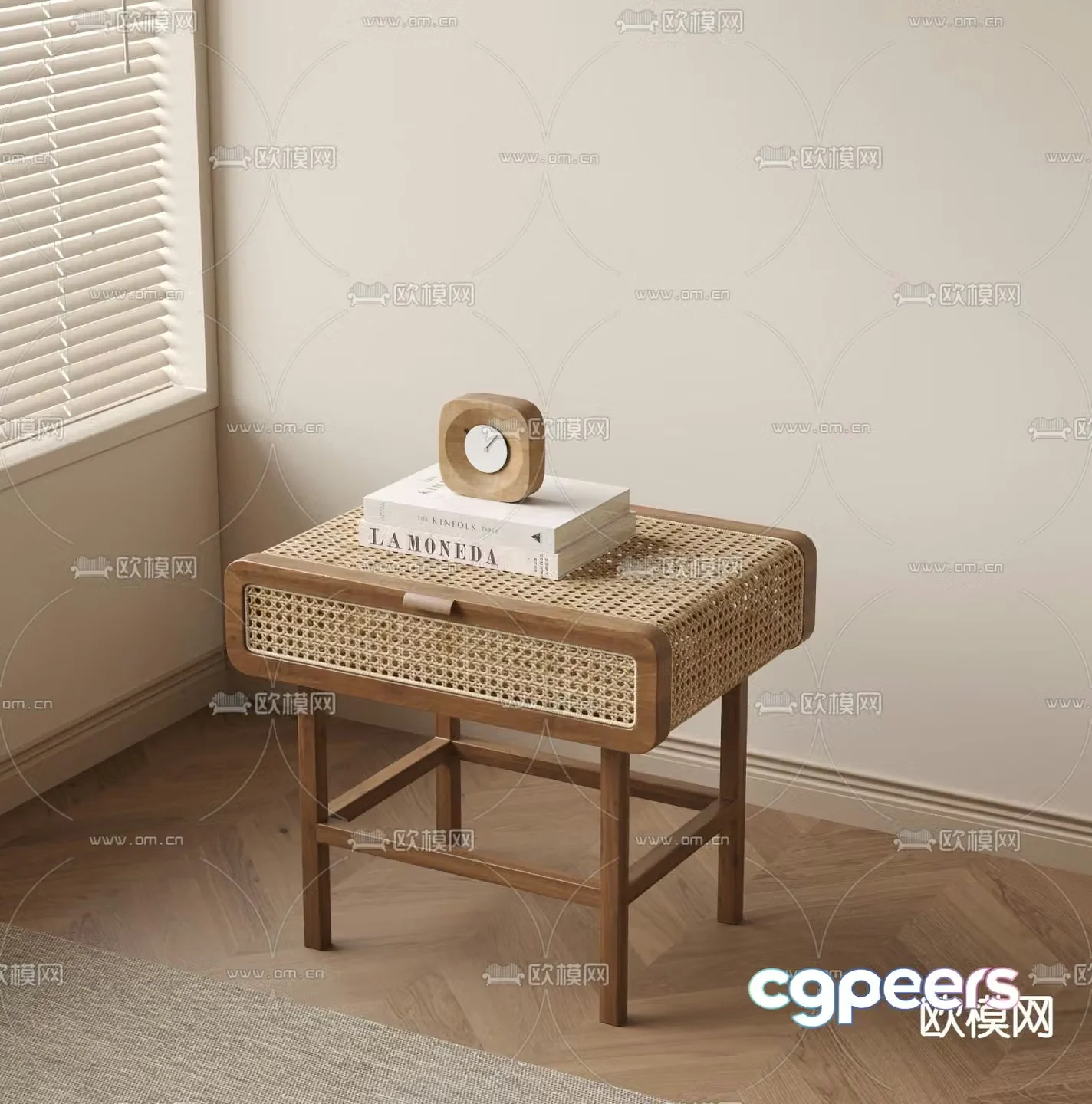 wabi-sabi bedside table 3d model