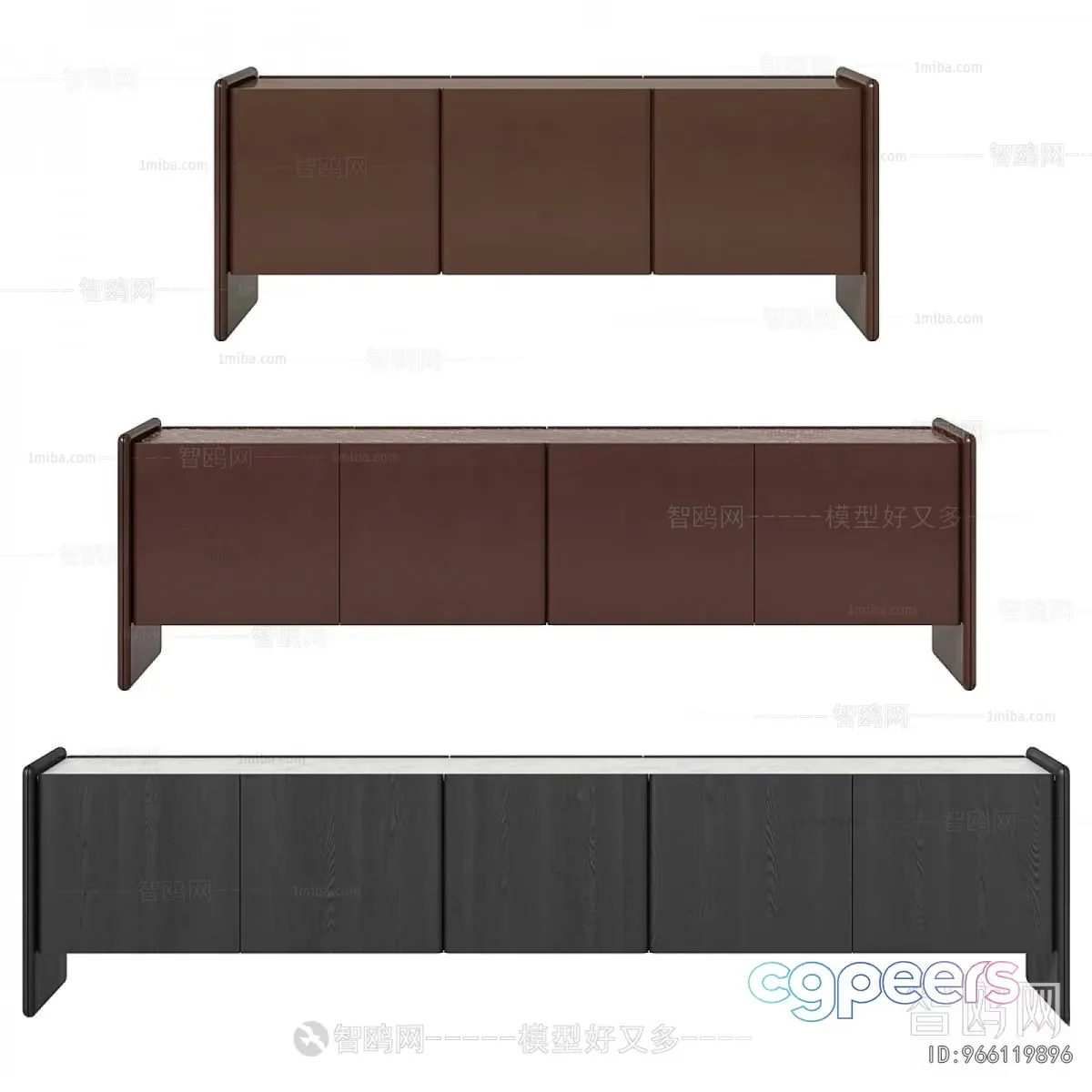Modern Wooden Bed 3D Model – 23341 – VRAY Render