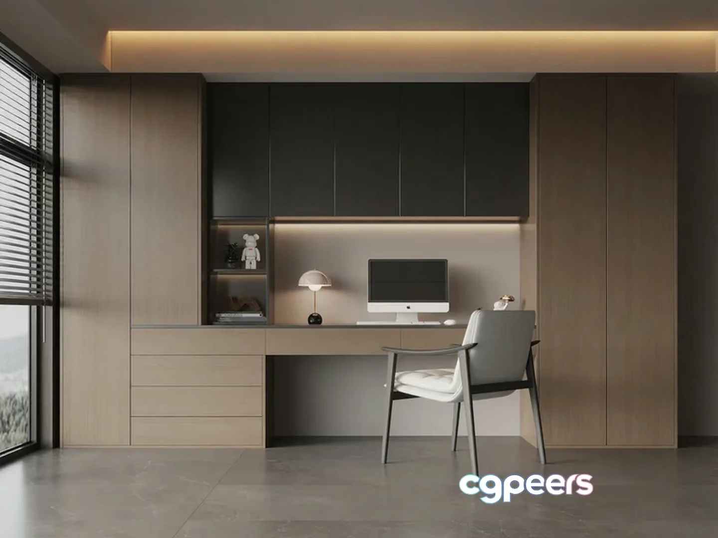 Modern Home Office 3D Model – 19490 – VRAY Render