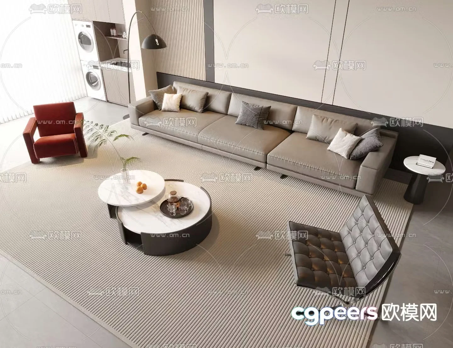 Modern sectional sofa 3d model