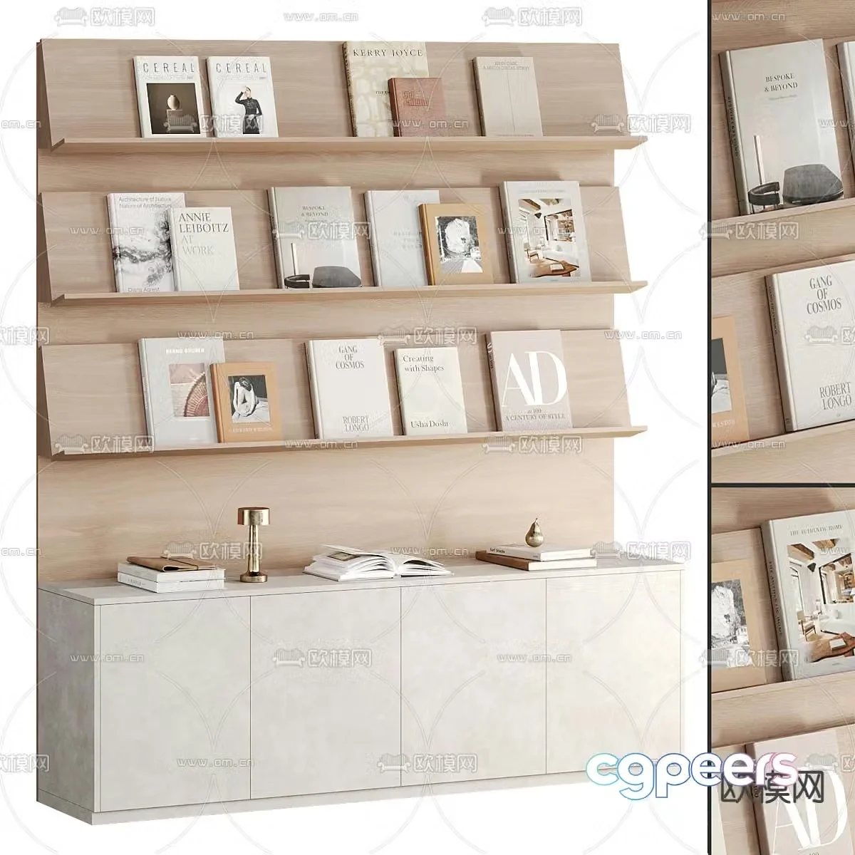 Bookshelf Magazine Shelf 3D Model