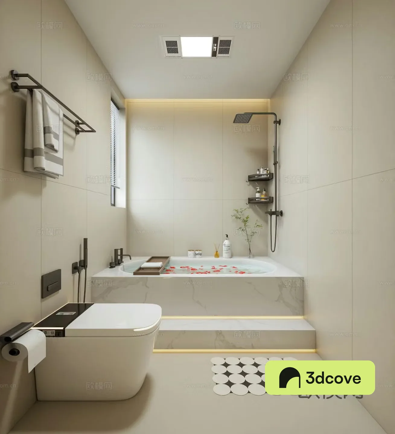 Modern creamy bathroom