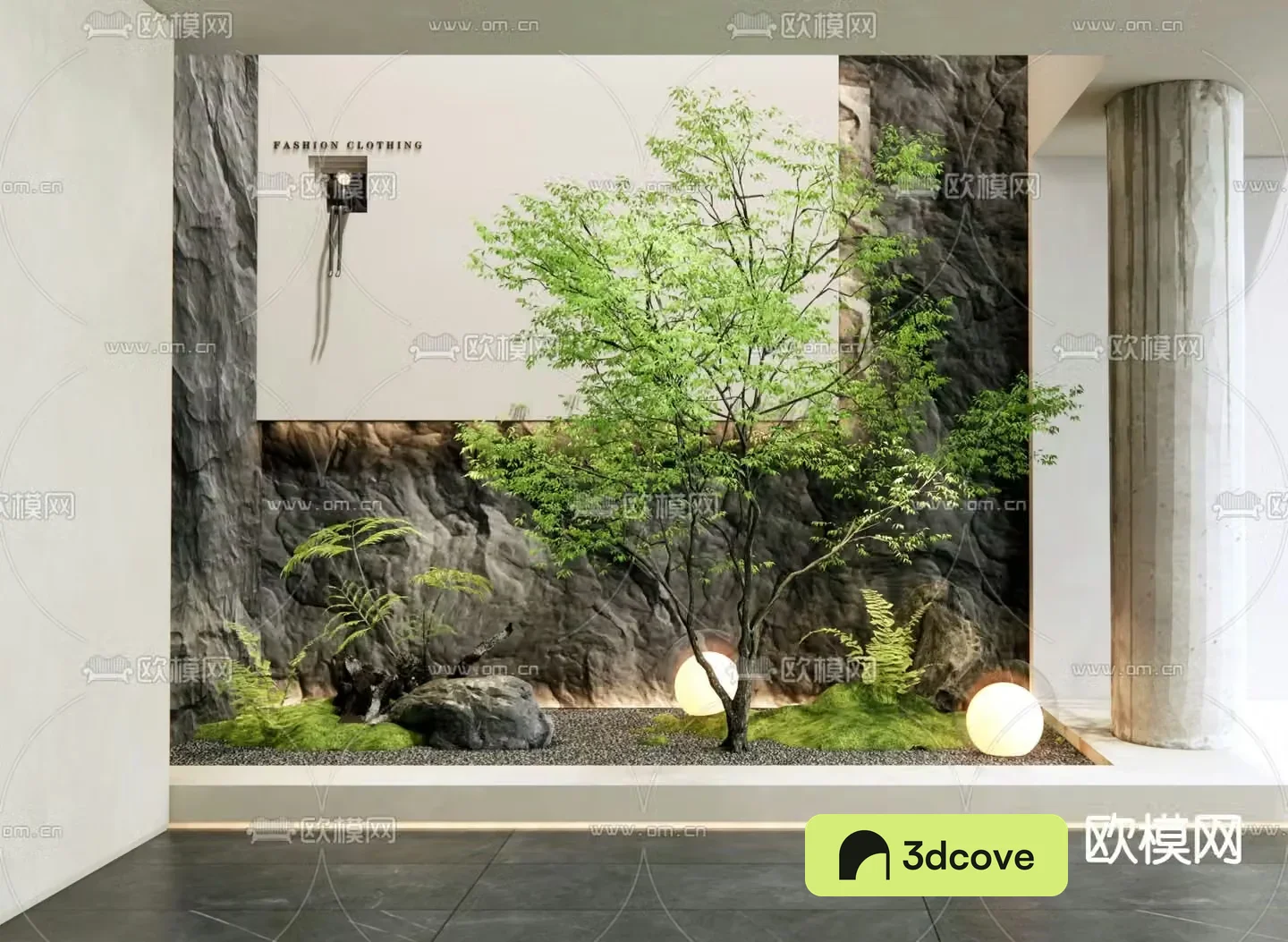 Indoor landscaping plant pile