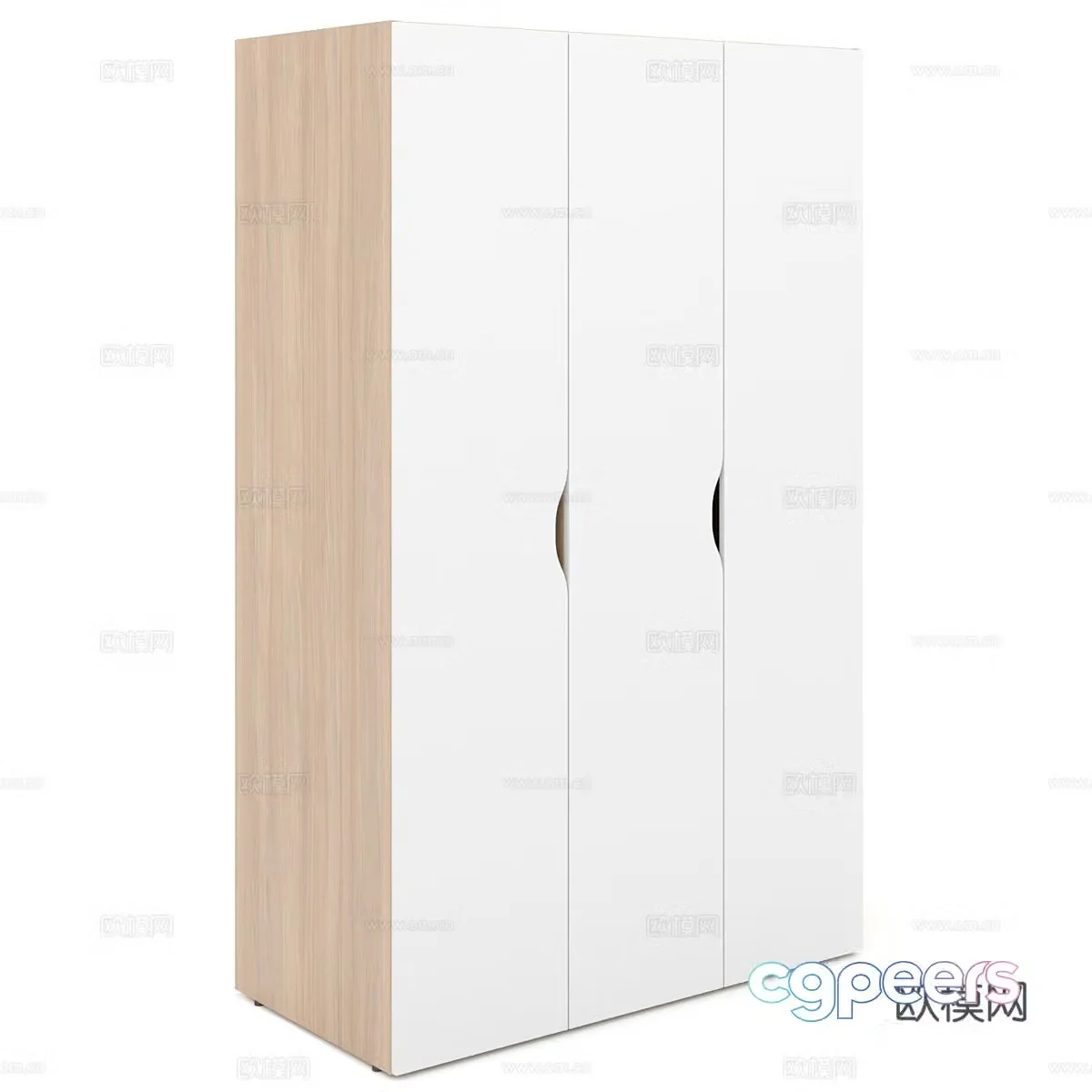 Nordic simple wardrobe wardrobe simple wardrobe bedroom wardrobe wooden wardrobe 3d model