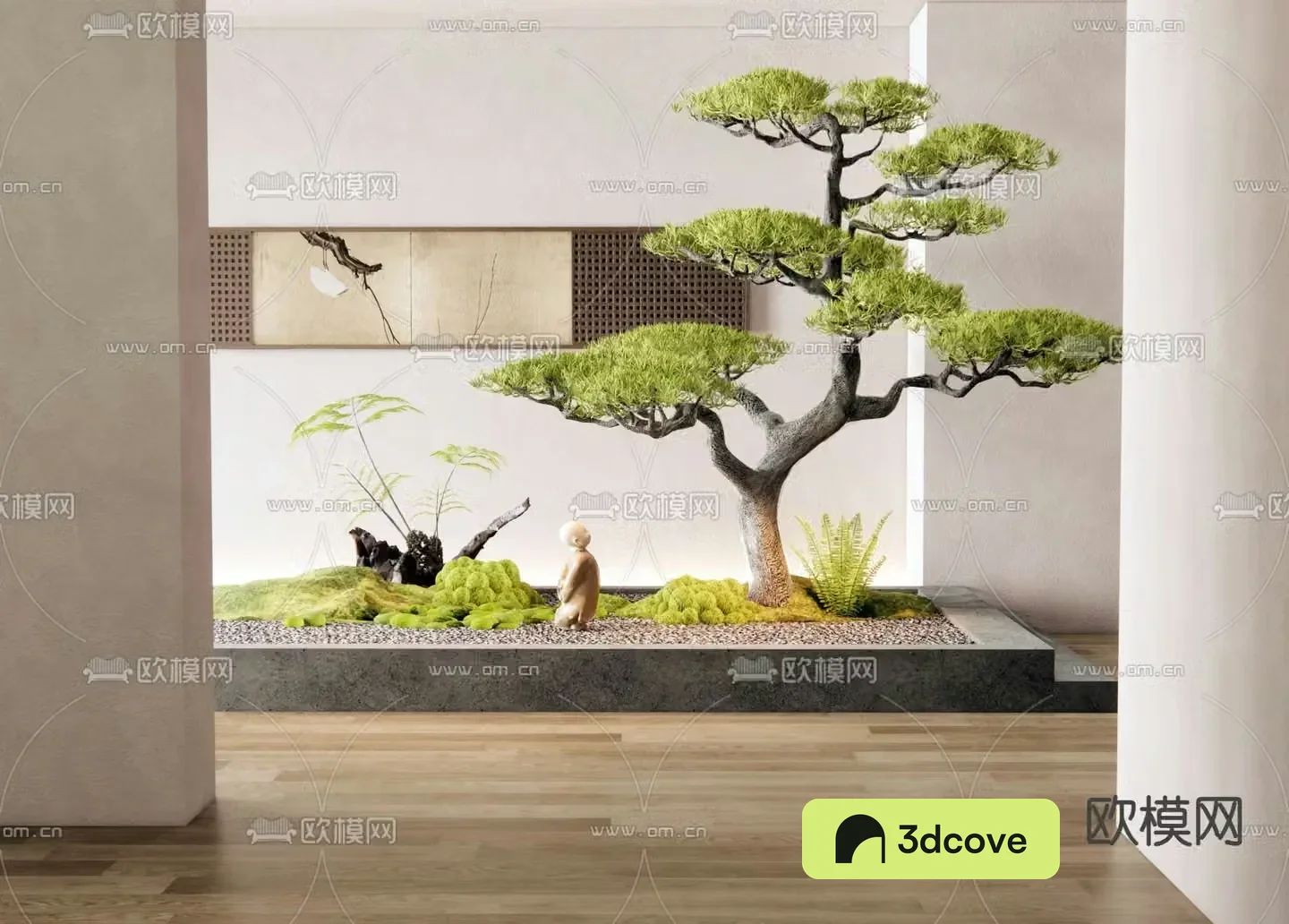New Chinese style indoor plant landscaping courtyard sketch