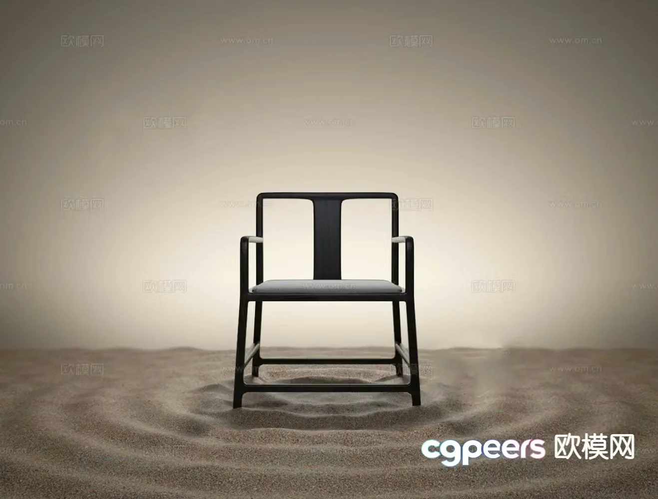 Single chair leisure chair dining chair Taishi chair 3d model