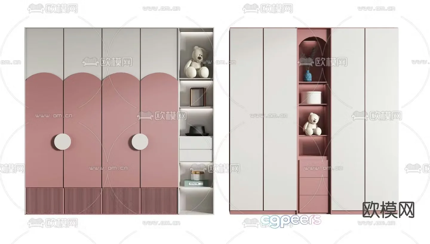 Modern children’s wardrobe 3d model