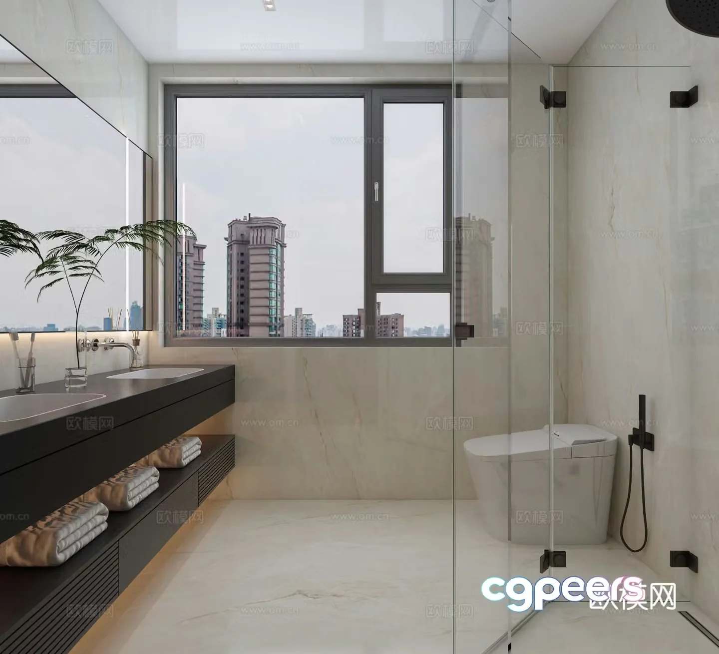 Modern bathroom bathroom 3d model