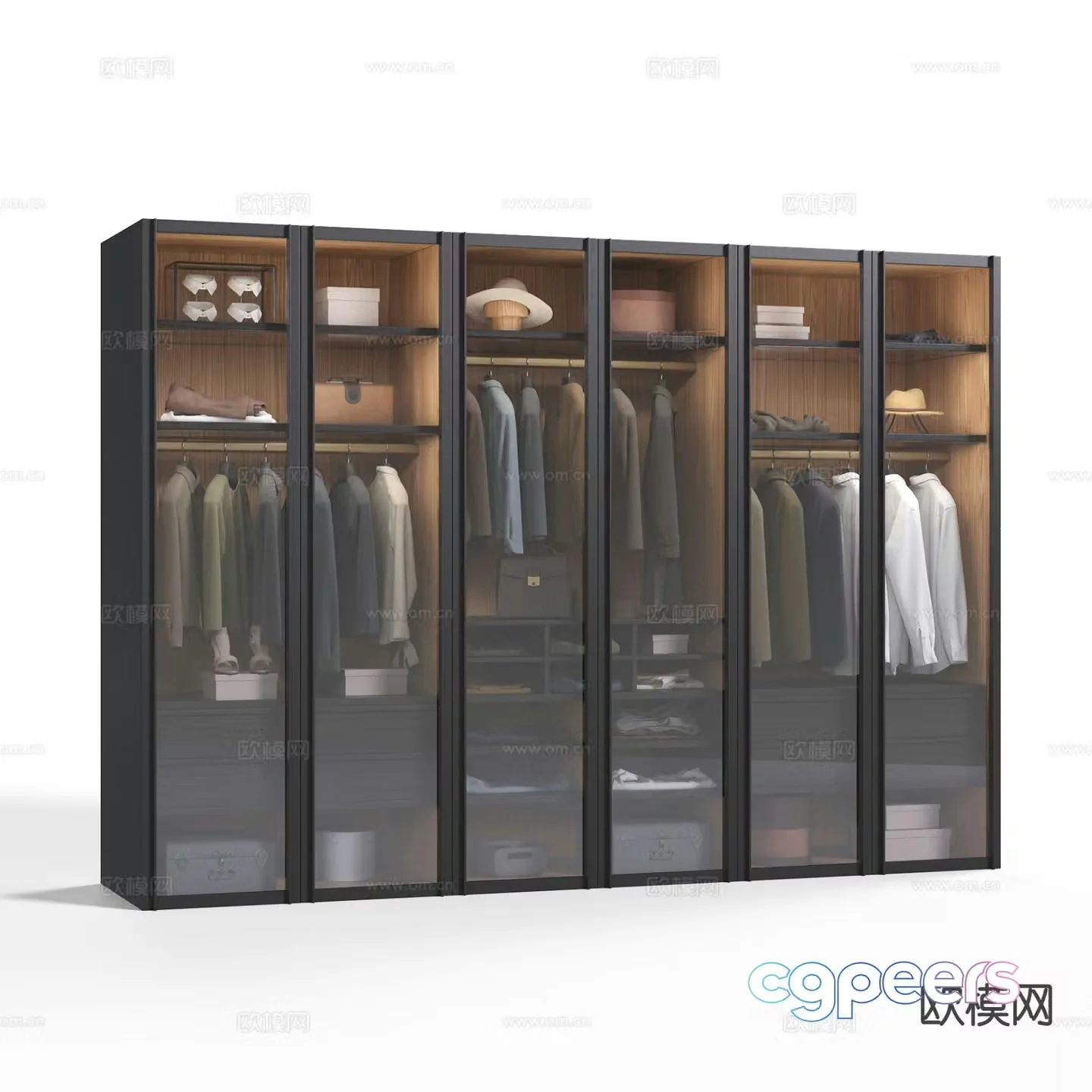 Italian glass wardrobe 3d model
