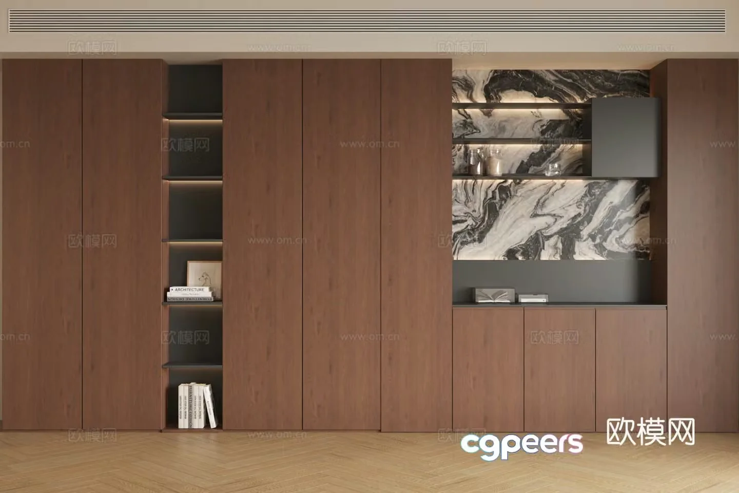 Middle-aged sideboard finished sideboard wine cabinet sideboard solid wood sideboard 3D model