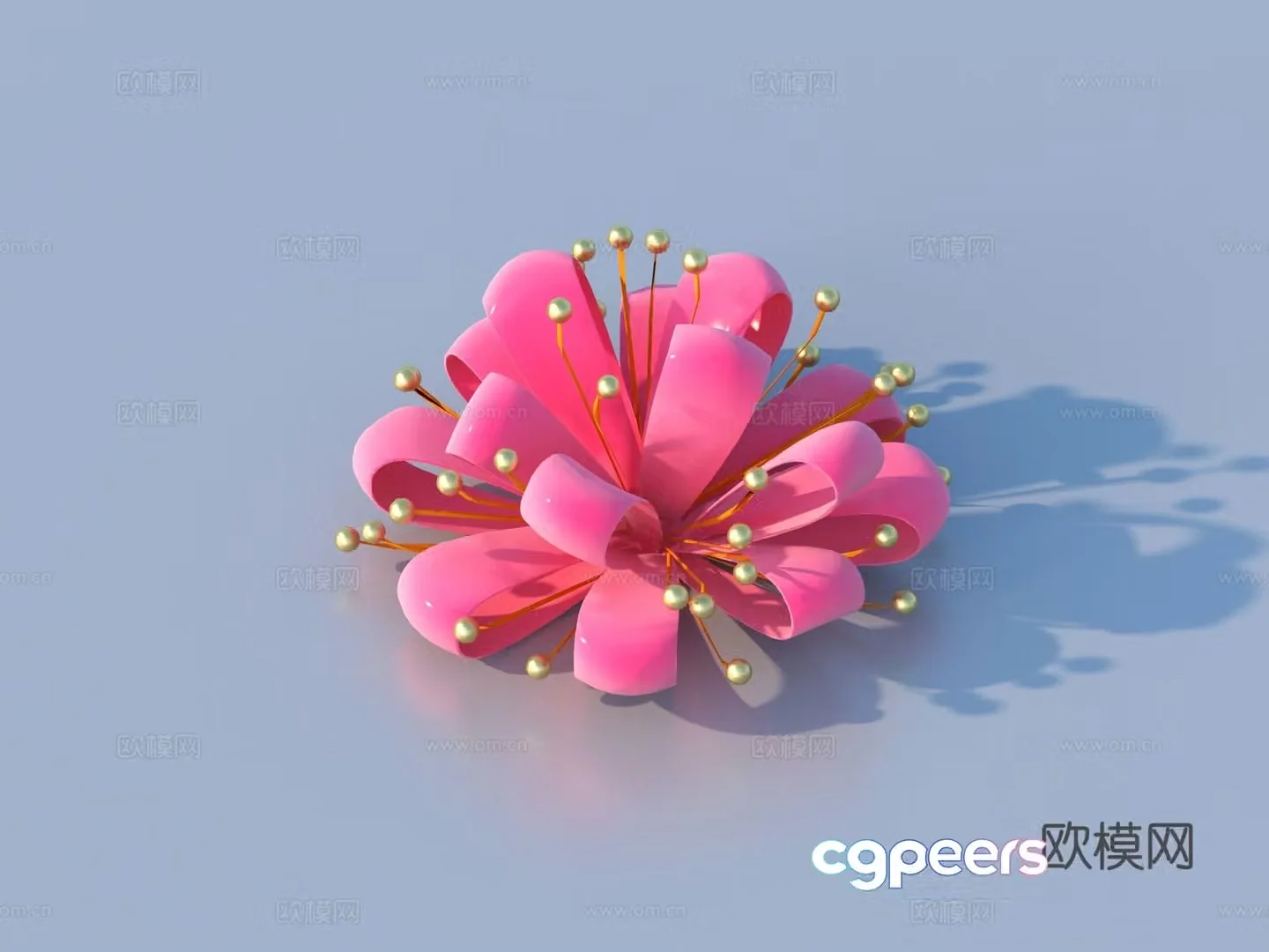 Ribbon bow butterfly flower flower shape 3d model