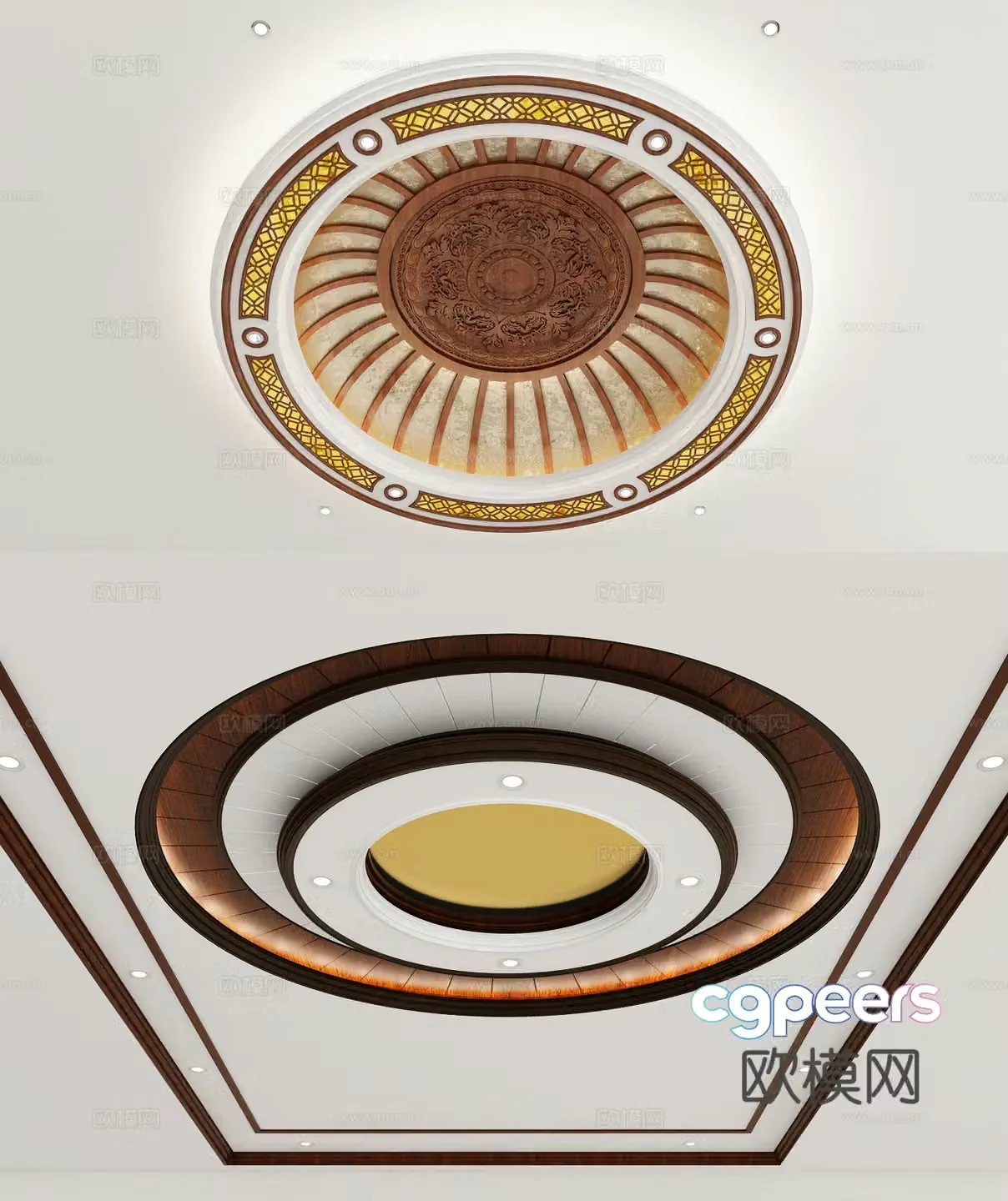 New Chinese style ceiling 3D model