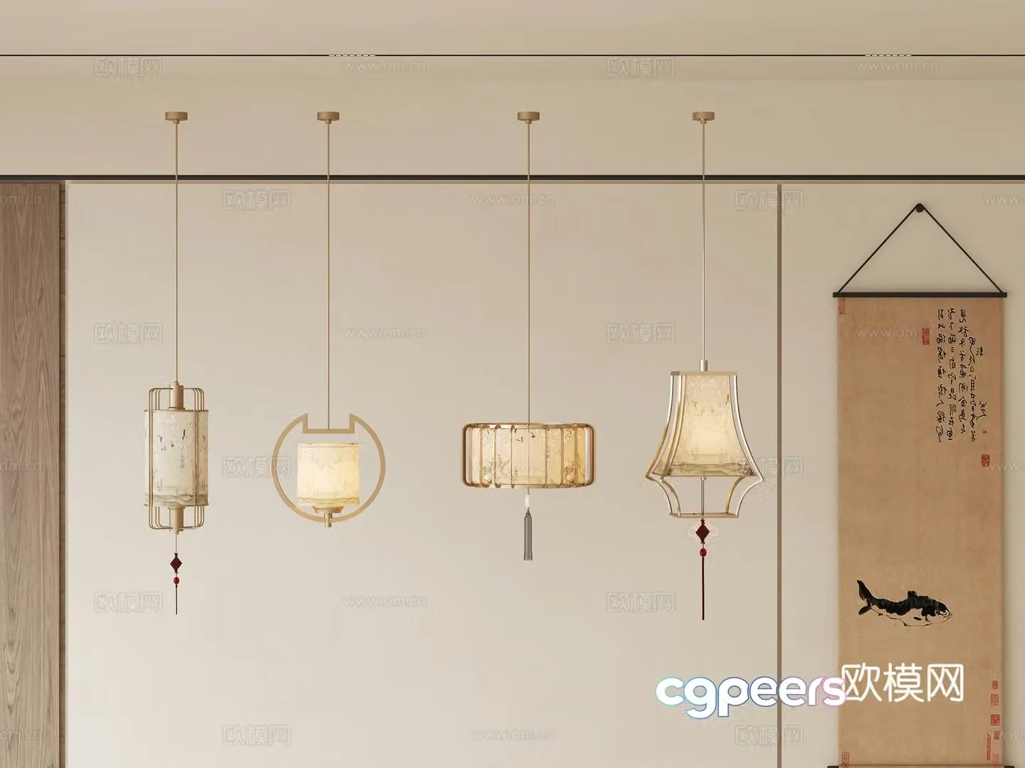 New Chinese style Chinese chandeliers New Chinese style Chinese chandeliers Song’s aesthetic chandeliers Lantern chandeliers Decorative 3D model