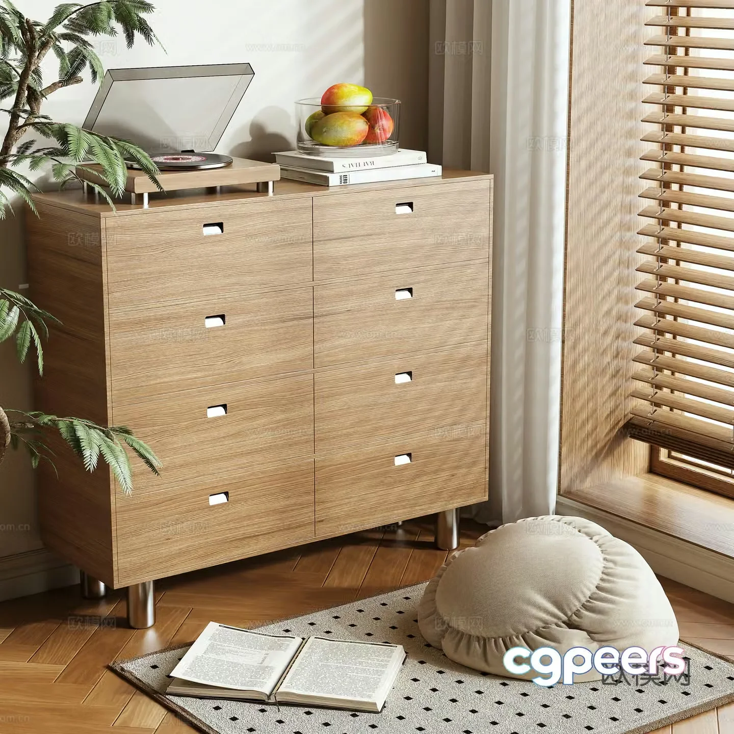 Medieval style chest of drawers 3D model