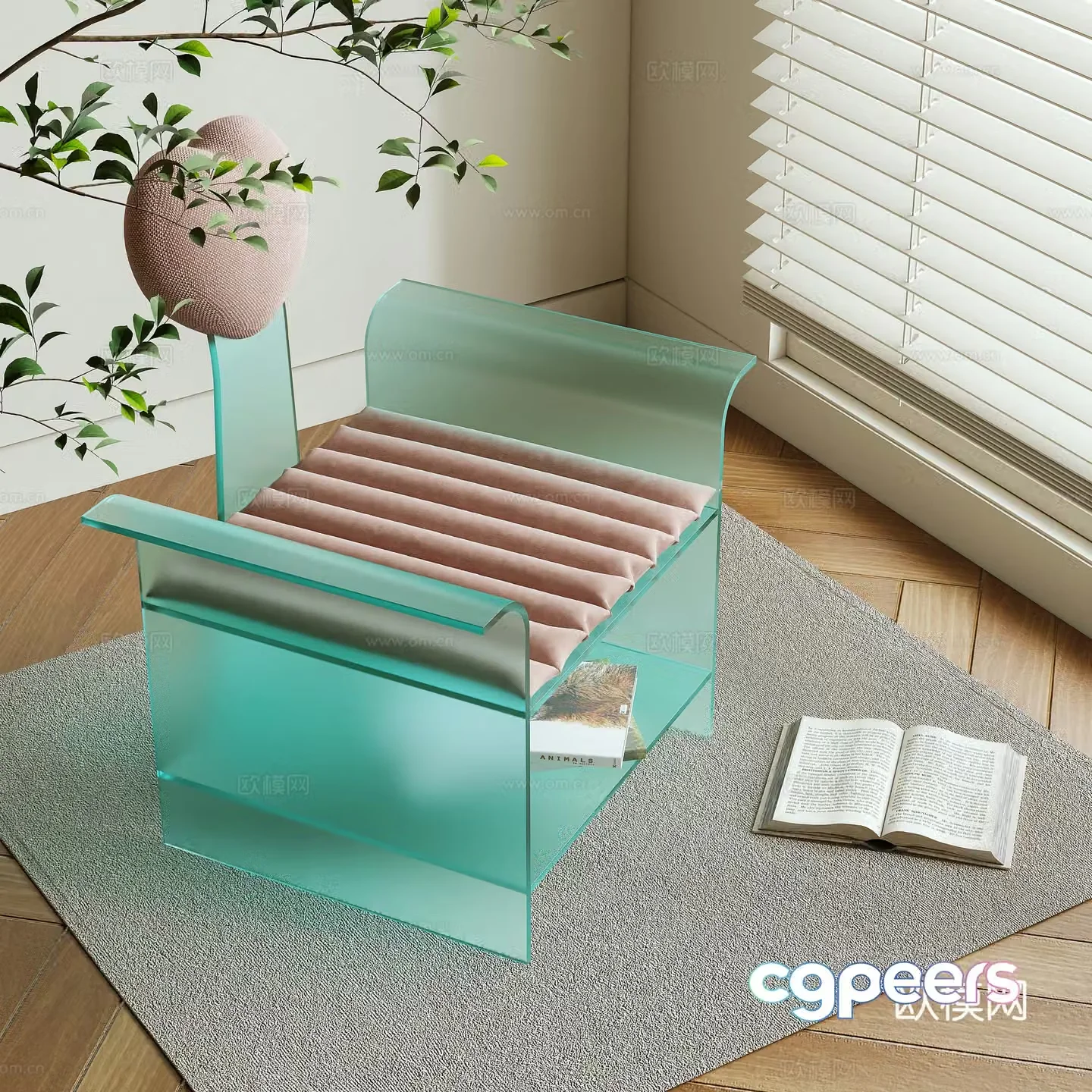 Modern casual chair Acrylic chair 3d model