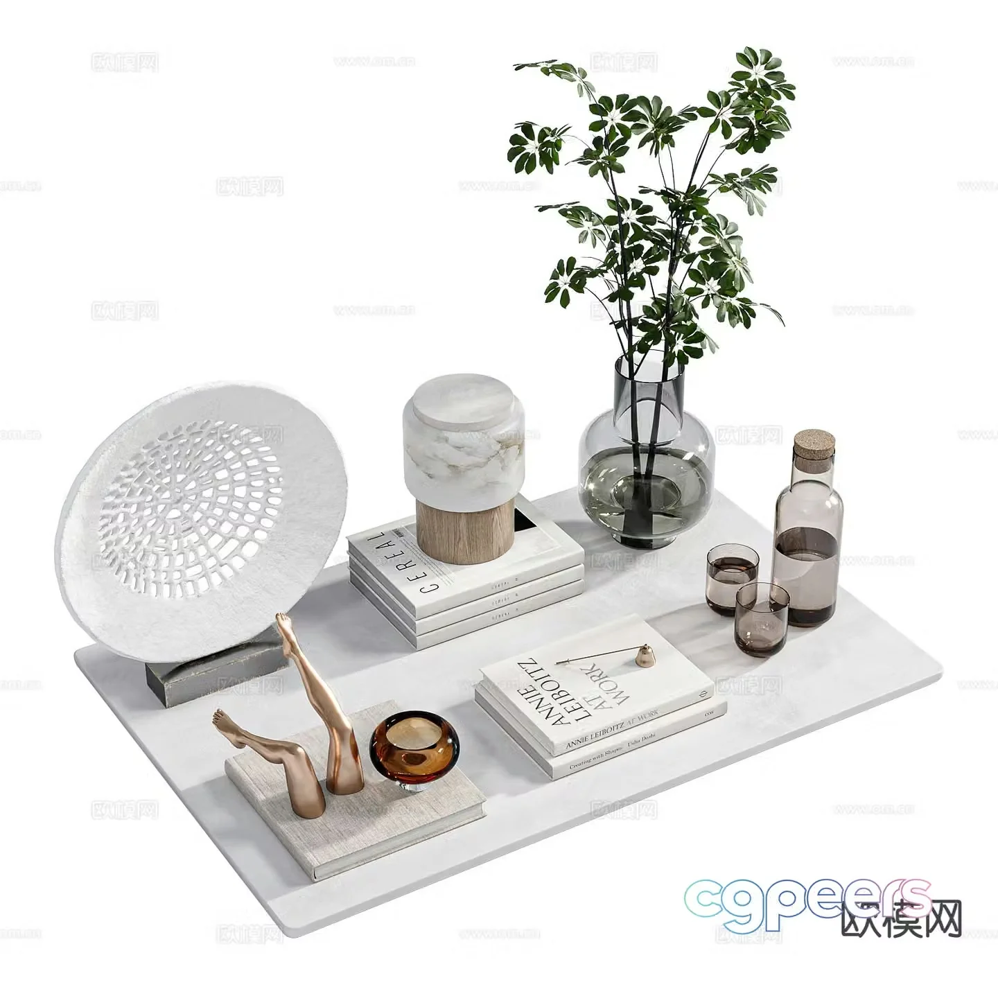 Modern jewelry ornaments books crafts 3d model