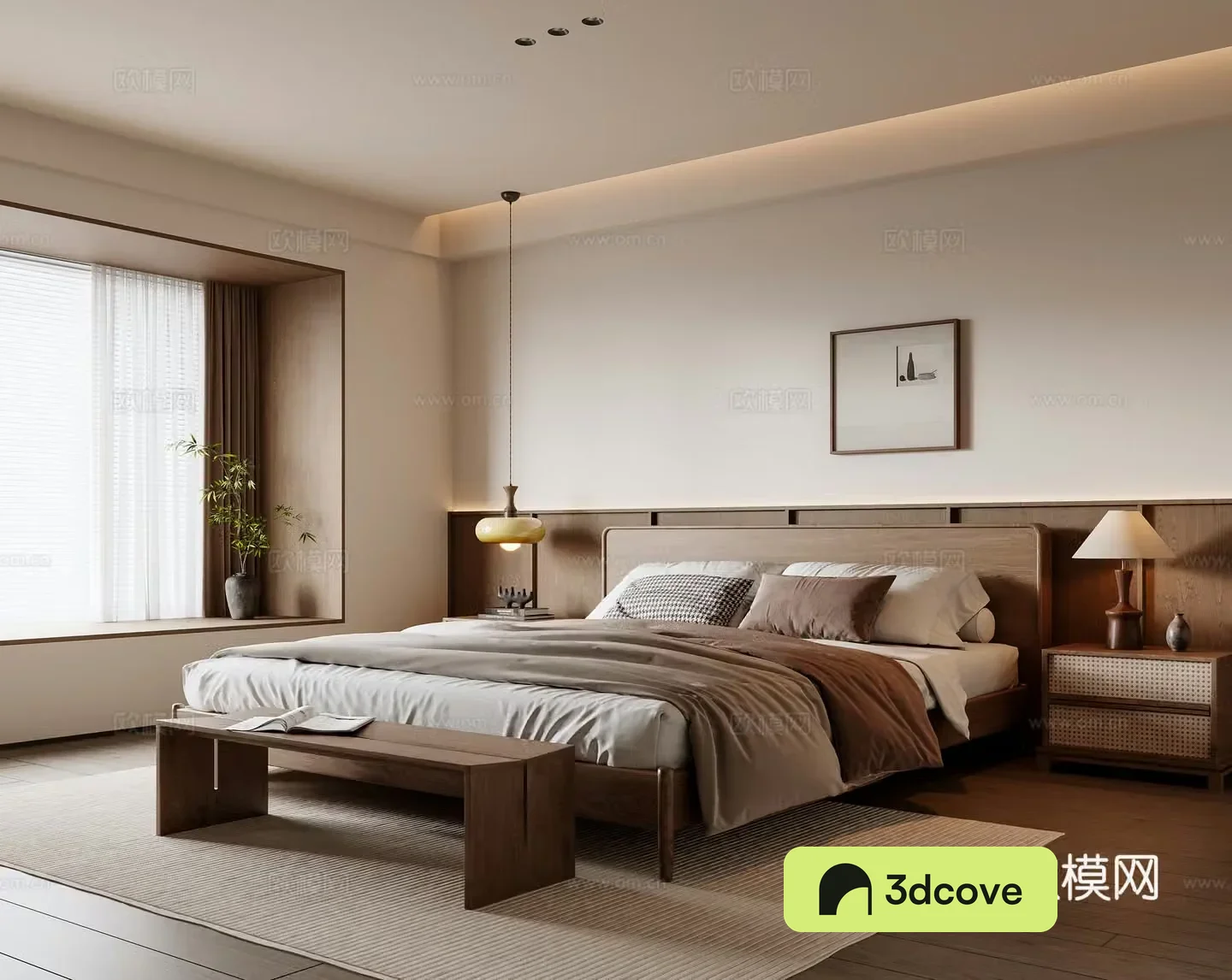 Middle-aged bedroom 3d model
