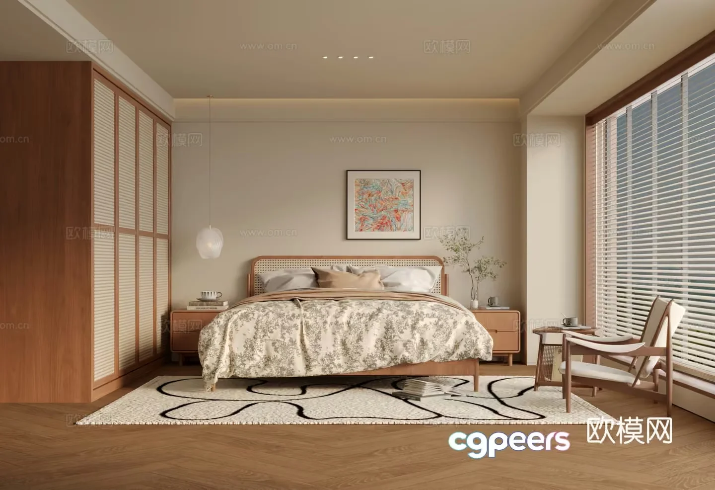 Cozy Bedroom 3D Model – 8517 – VRAY Render