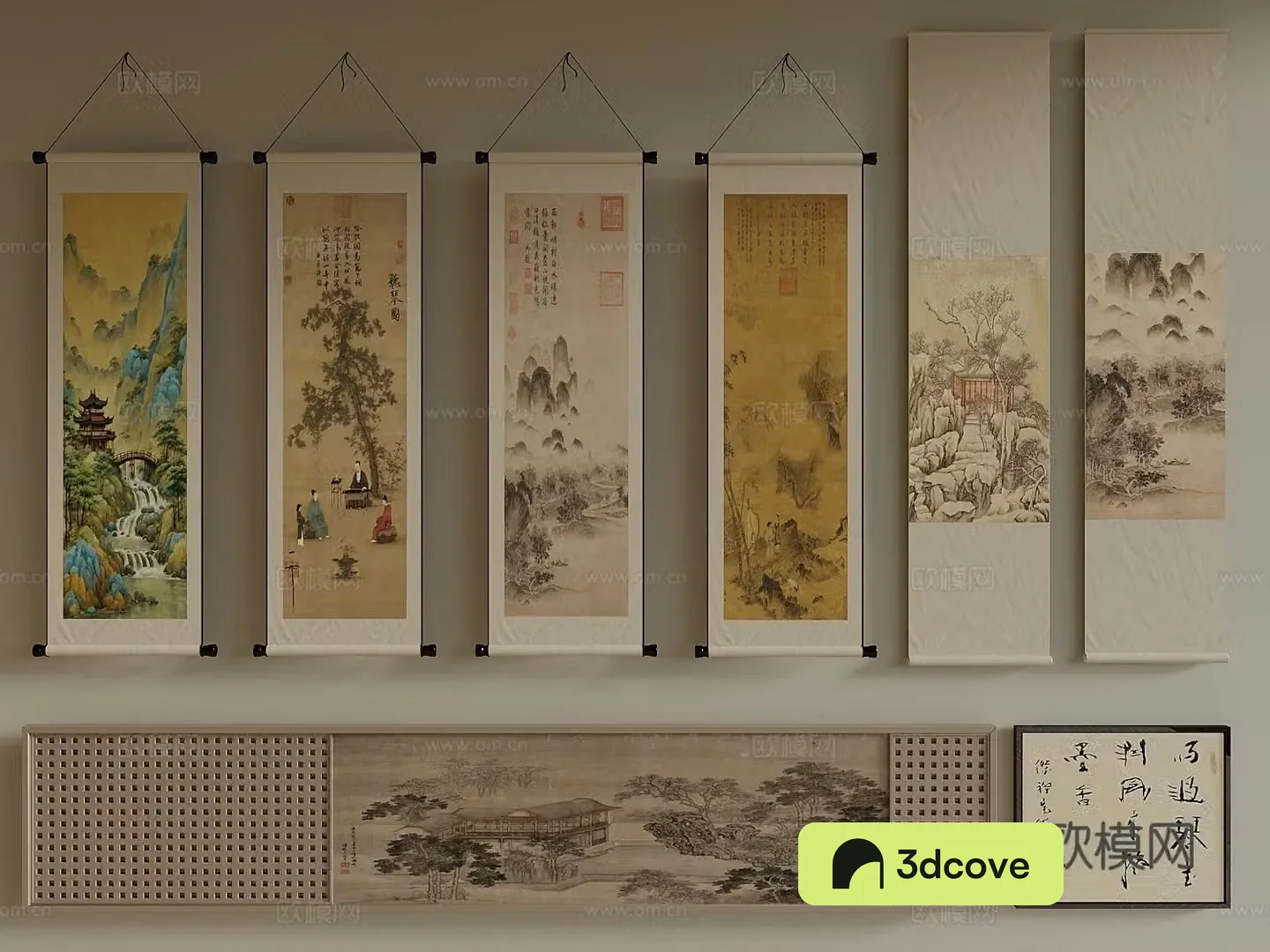 Song style landscape painting New Chinese style hanging painting Landscape painting Calligraphy and painting Ink painting Decorative painting Hanging painting