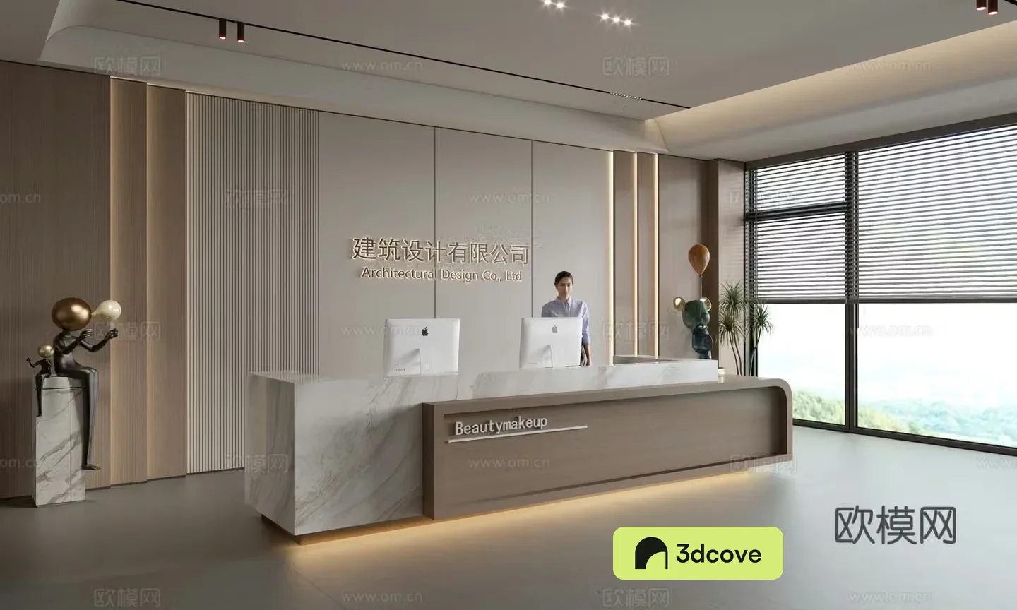 Modern company front desk reception area bar reception desk service desk company front desk background