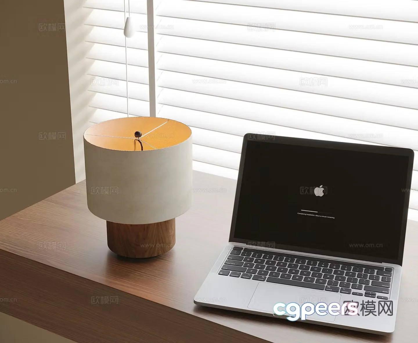 Modern desk lamp laptop 3d model