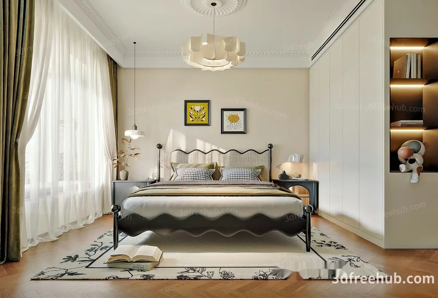 Cozy Bedroom 3D Model – 19156 – VRAY Render
