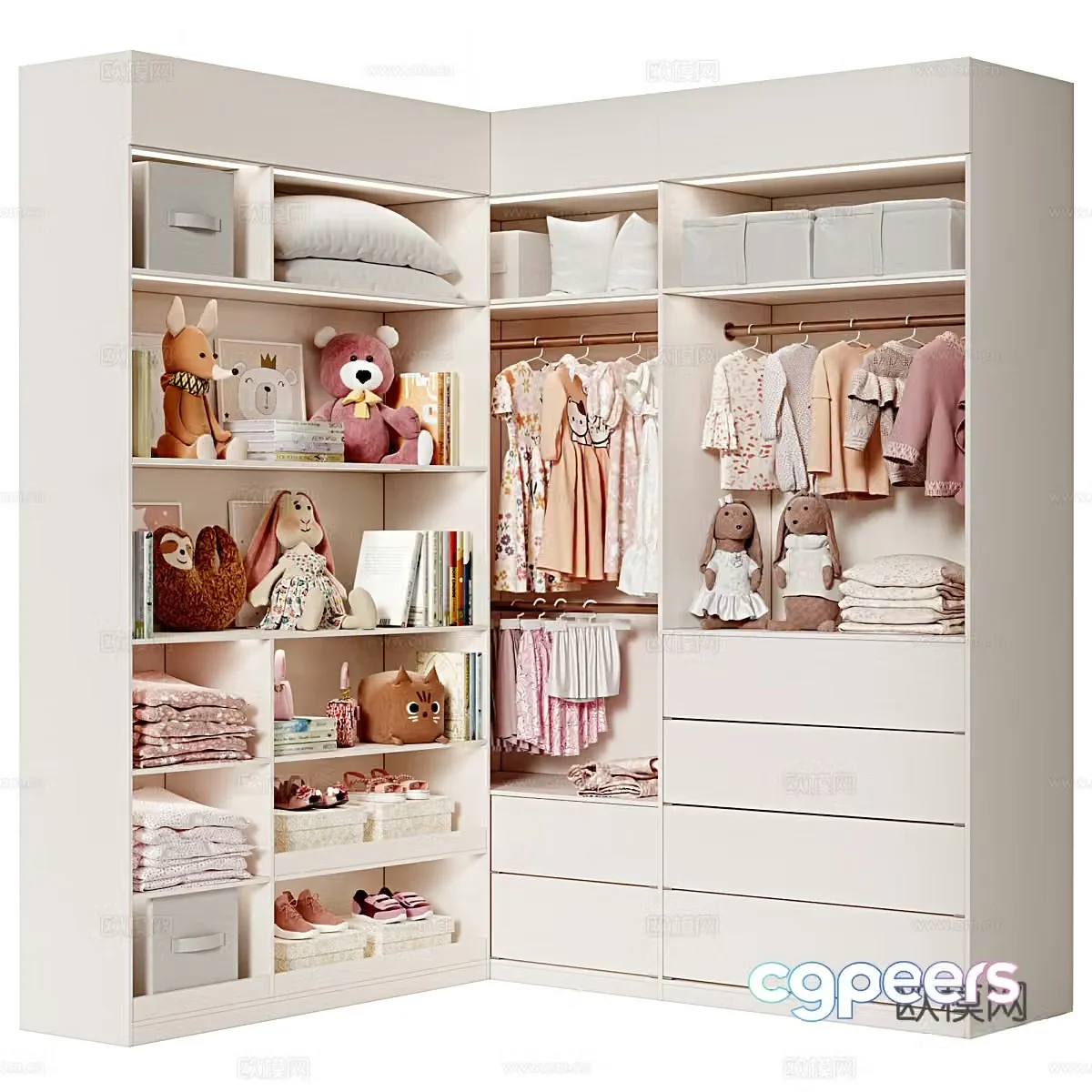 Modern children’s wardrobe 3d model