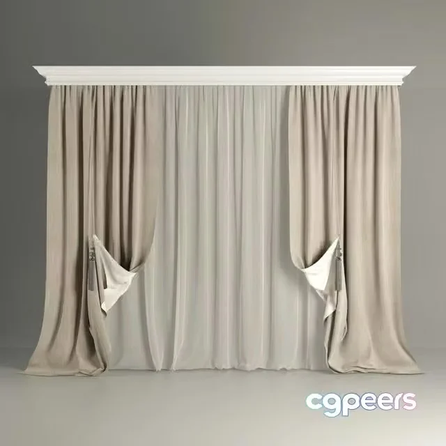 3ds Max Free – Bilateral with tulle curtains