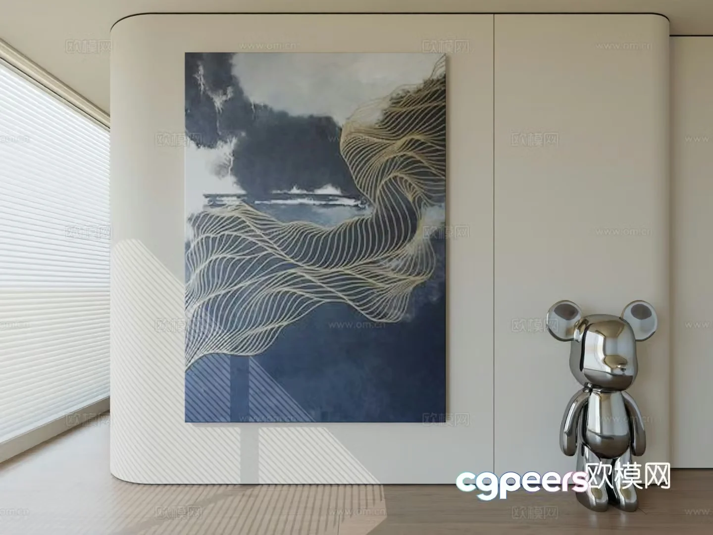 Modern minimalist hanging painting abstract art hanging painting 3d model