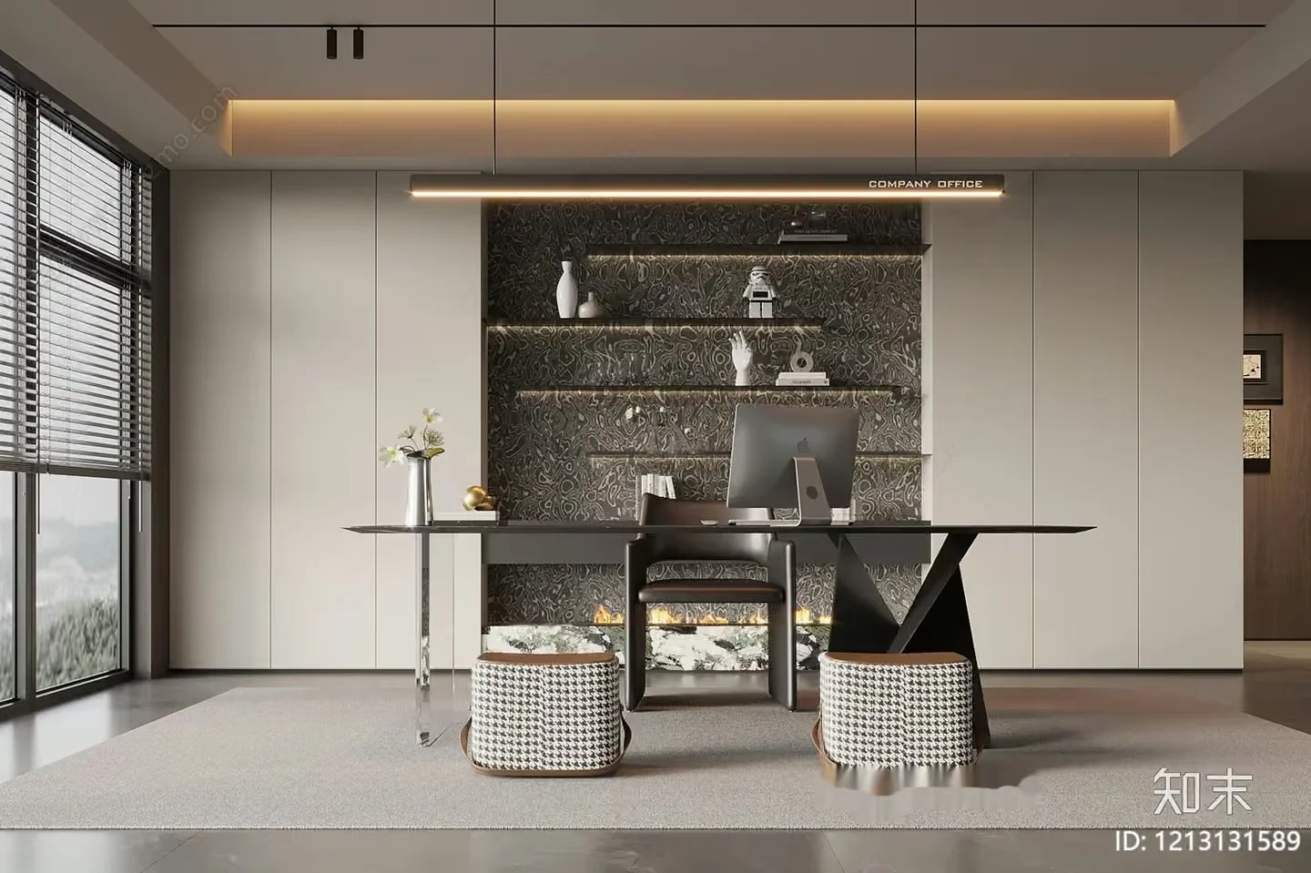 Modern Office Space 3D Model – 16838 – VRAY Render