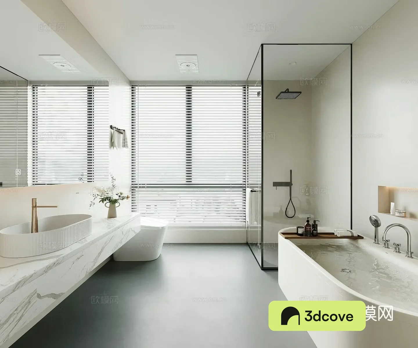 Modern retro bathroom bathtub