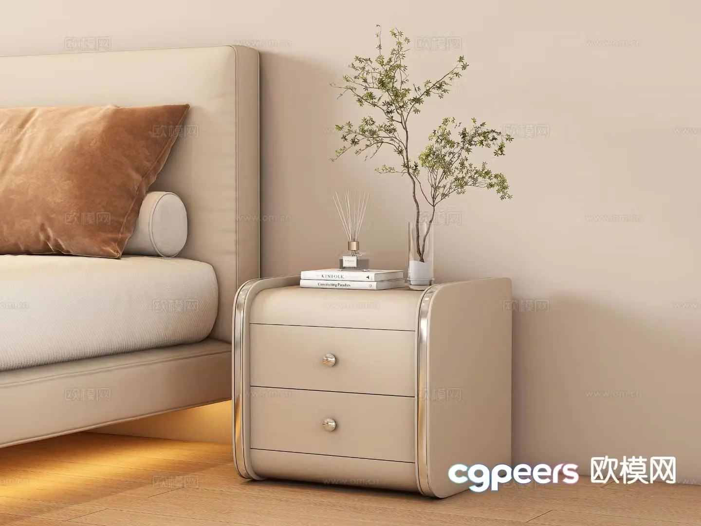 Modern bedside table 3d model