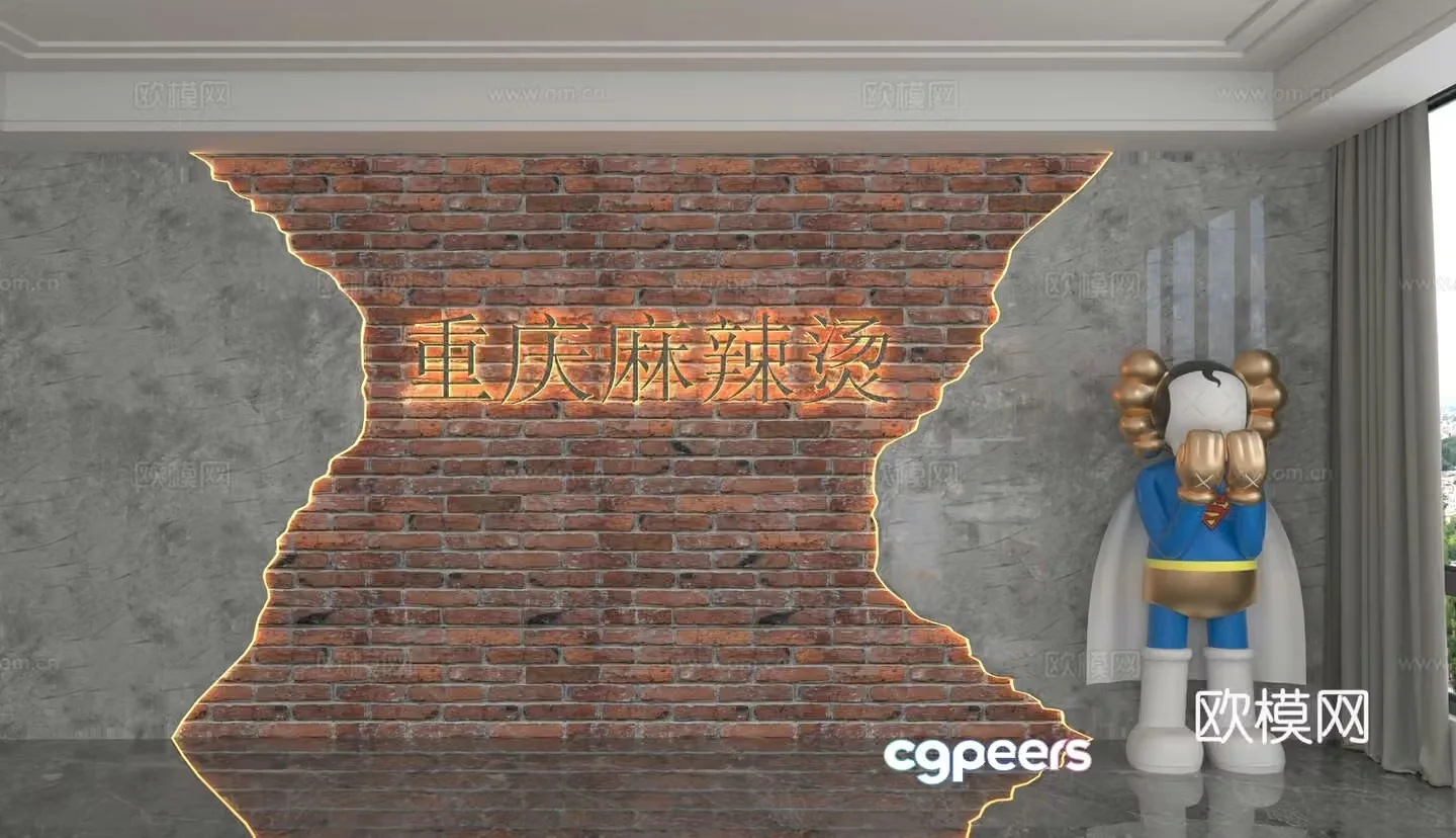 Modern background wall 3d model