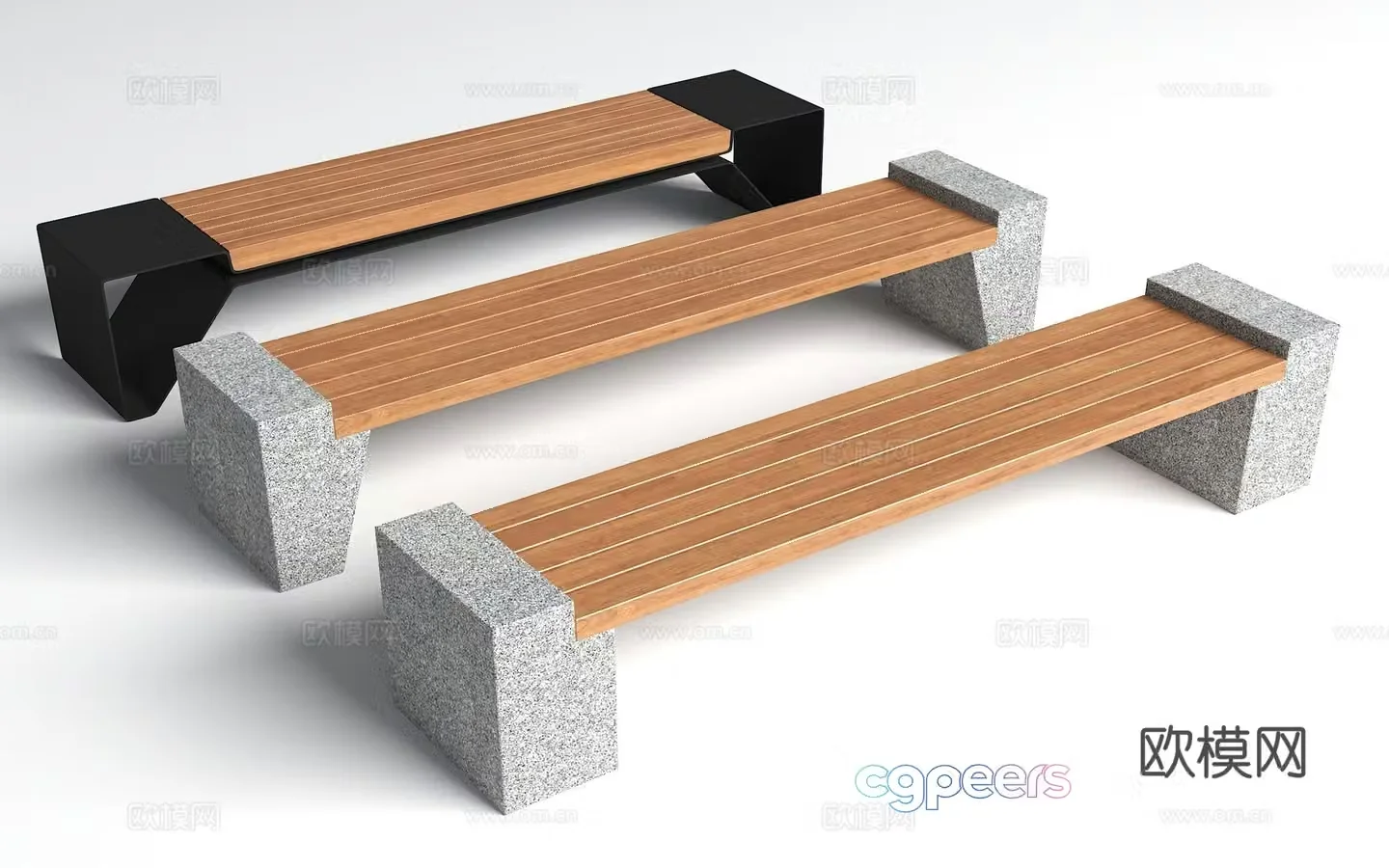 Modern stainless steel seats Landscape seats Log bench Stool Modern park landscape chairs House 3D model