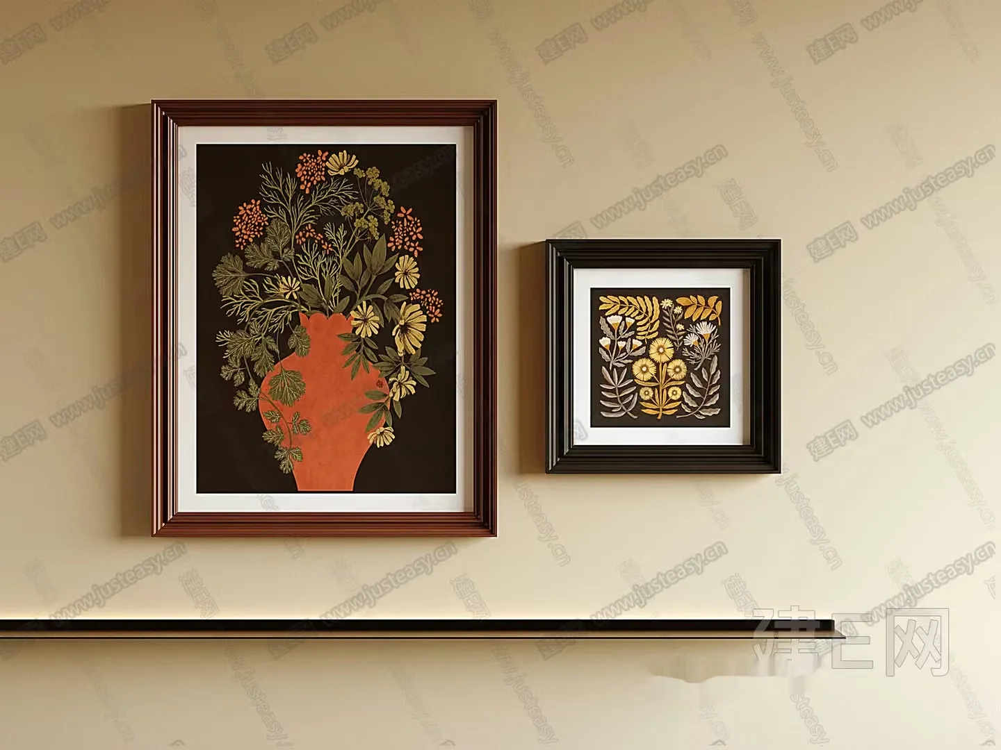 A Framed Picture Of Flowers 3D Model – 4103 – VRAY Render