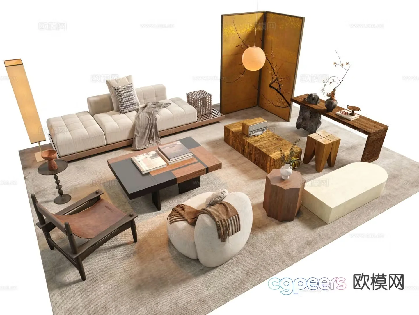 Wabi Sabi modular sofa 3d model