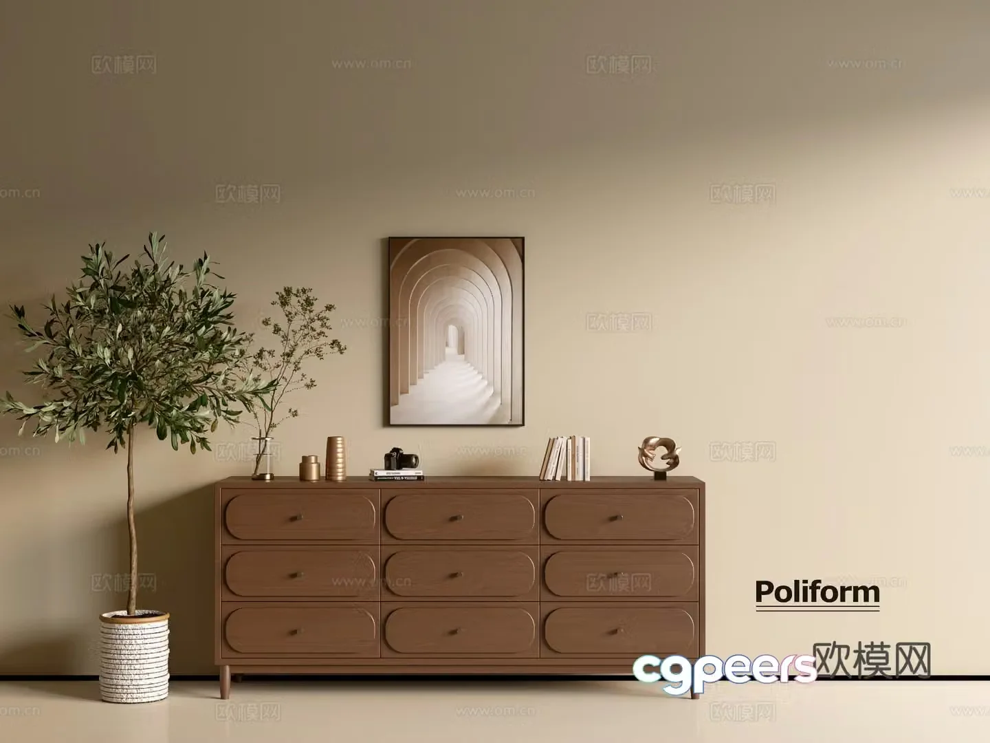 Modern wood grain cabinet ins wind minimalist wind cabinet whole cabinet sideboard balcony cabinet storage 3D model