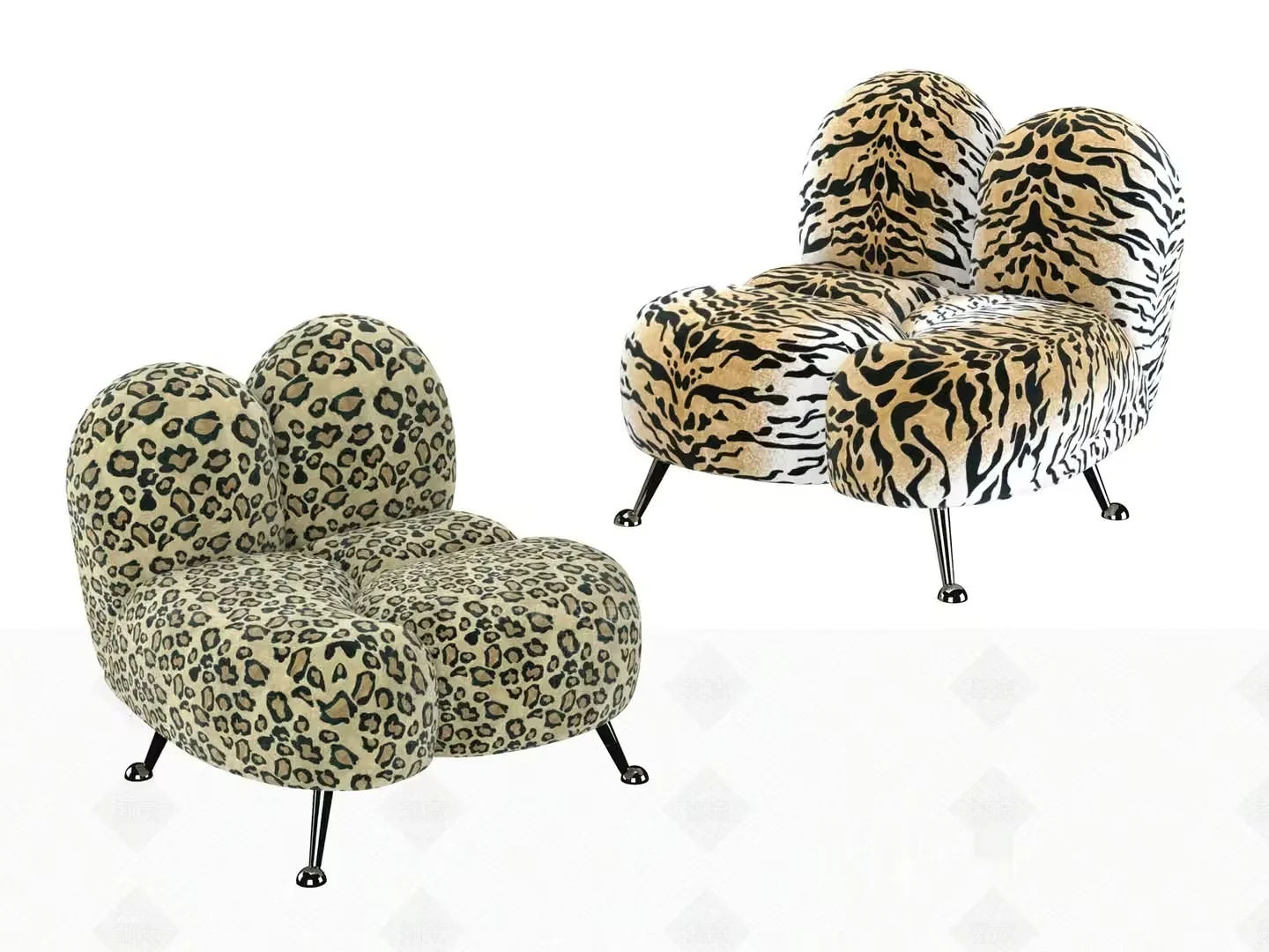 Two Leopard-Print Chairs 3D Model – 6499 – VRAY Render