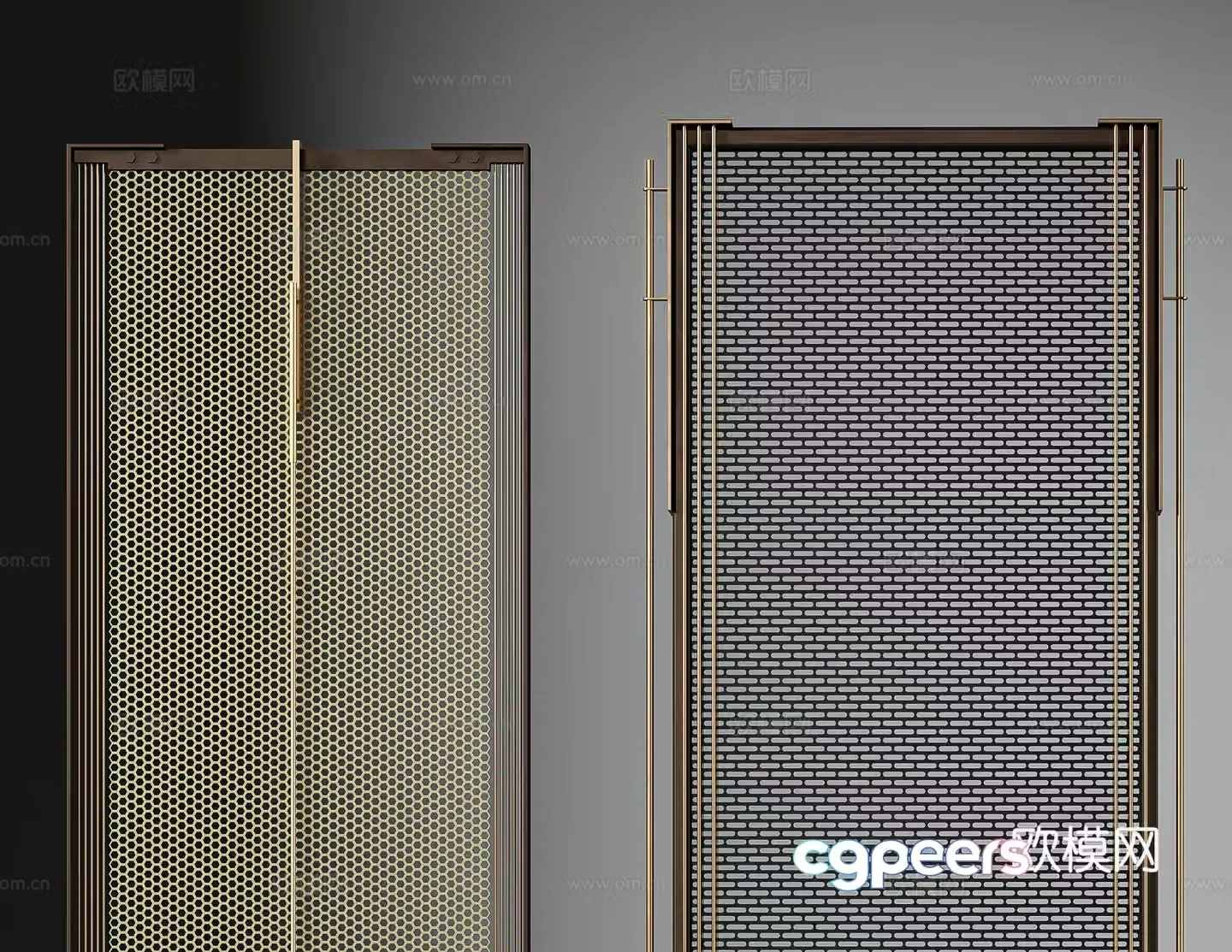 Modern metal screen partition 3d model
