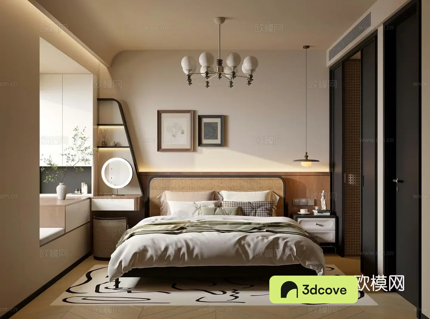 Middle-aged bedroom 3d model