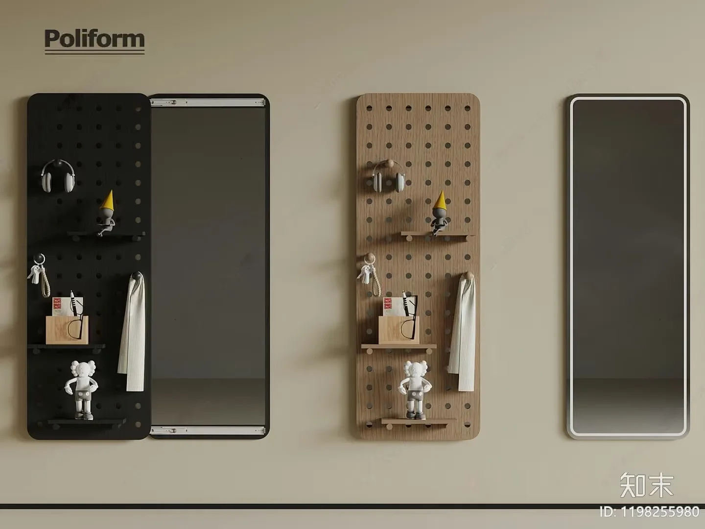 Modern Wall-Mounted Storage Units 3D Model – 506 – VRAY Render