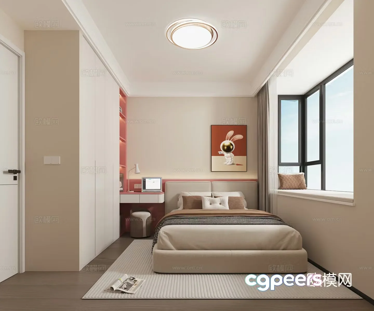 Modern girl room 3d model