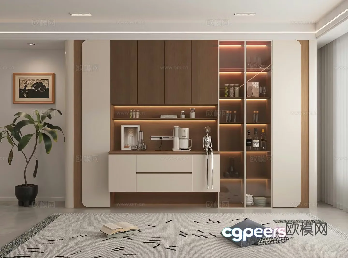 Modern wine cabinet 3d model