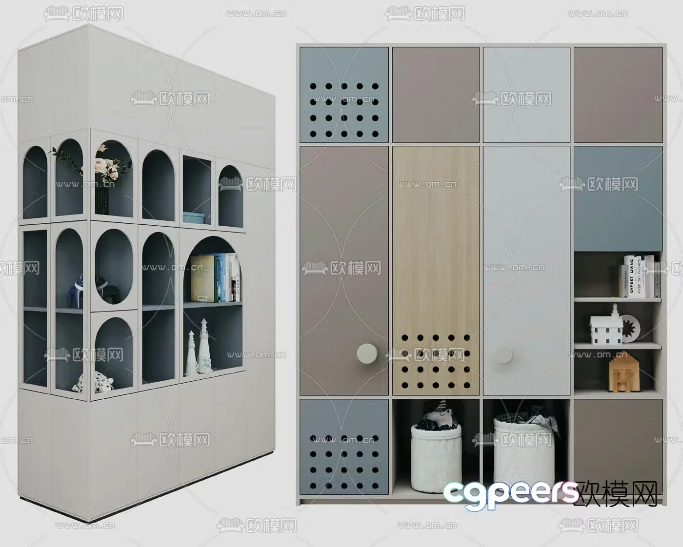 Modern children’s wardrobe storage cabinet 3d model