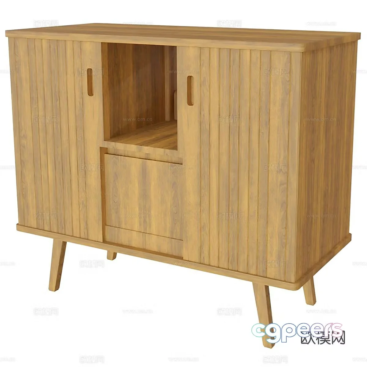 Log entrance cabinet low cabinet 3d model