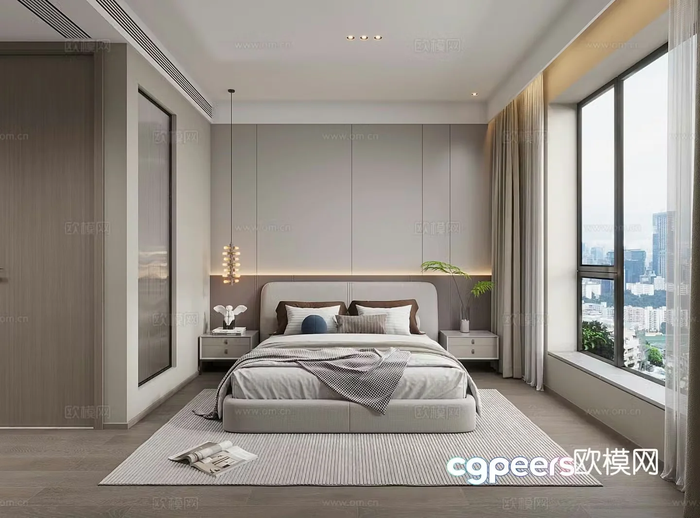 Modern bedroom second bedroom 3d model